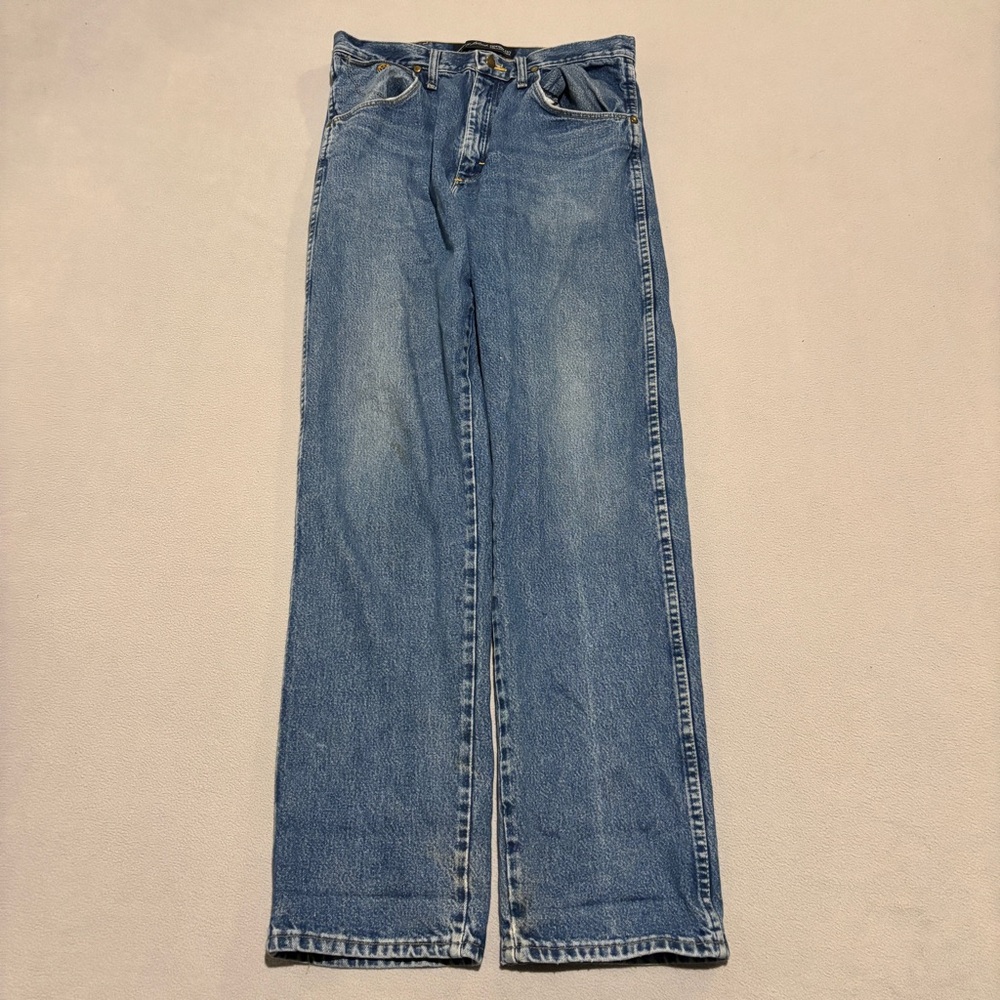 Wrangler Jeans Mens 33x36 Blue George Strait Cowboy Cut Western Denim Grunge